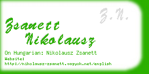 zsanett nikolausz business card